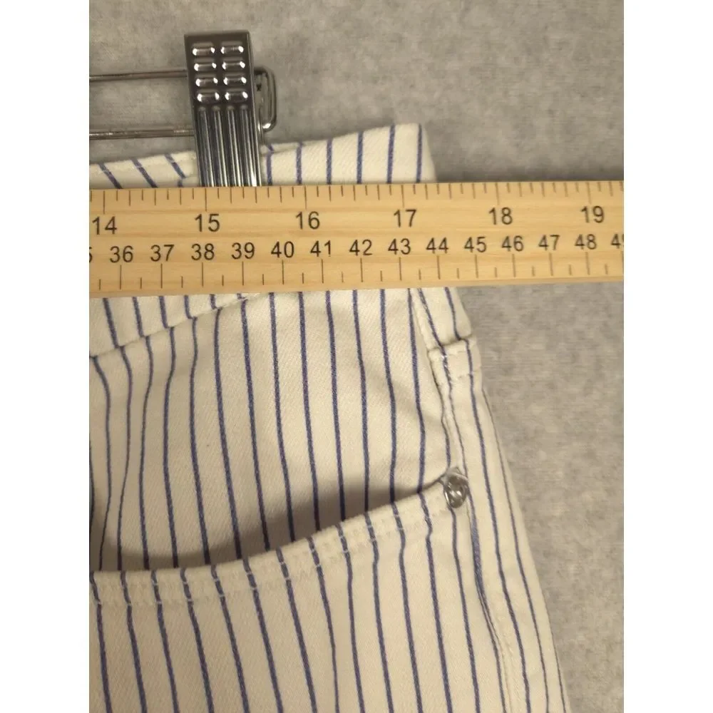 Frame Womens Le Crop Mini‎ Boot Shorts 31 White Stripes